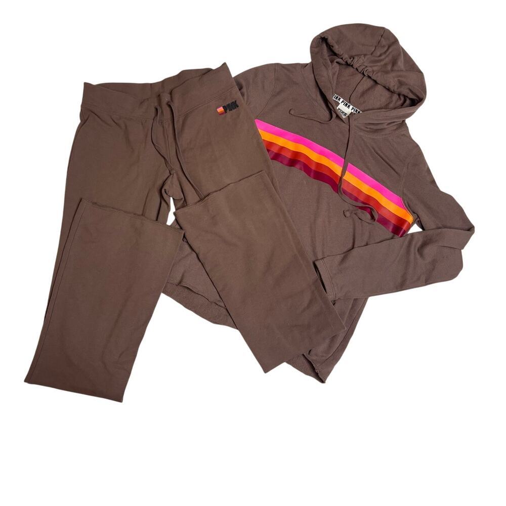 PINK Victoria’s Secret Hoodie & Flare Sweatpants Set SZ SM